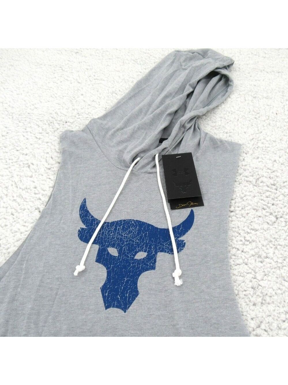 Under Armour UA Project Rock Sleeveless Hoodie Mens Size Small NEW - Picture 5 of 12